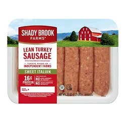Shady Brook Farms Sweet Italian Gluten Free Turkey Sausage In Tray 6 Count - 1.25 Lbs