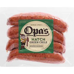 Opas Hatch Green Chile Smoked Sausage - 16 Oz