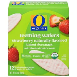 O Organics Teething Wafer Strawberry Rice Snack - 12-0.14 Oz