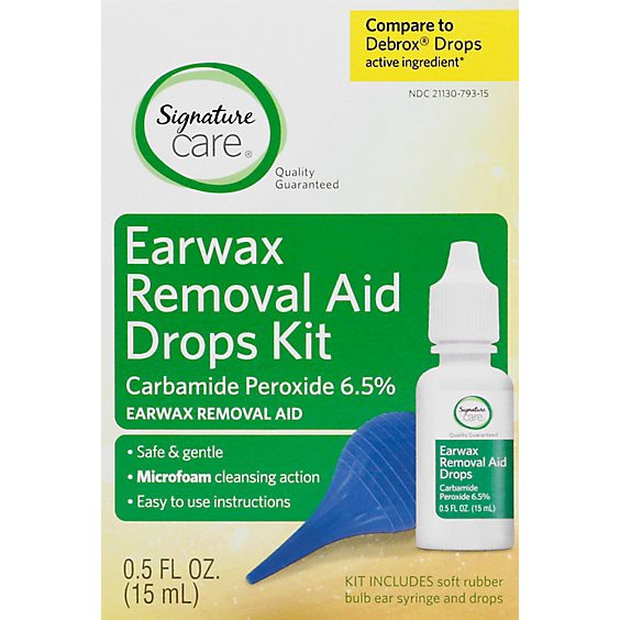 slide 1 of 1, Signature Select/care Earwax Removal Aid Drops Kit - .5 Fz, 0.5 fl oz