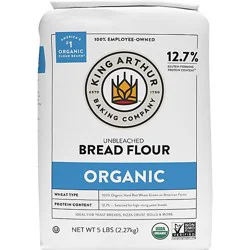 King Arthur 100% Organic Non-Gmo Project Verified No Preservatives Unbleached Bread Flour - 5 Lb