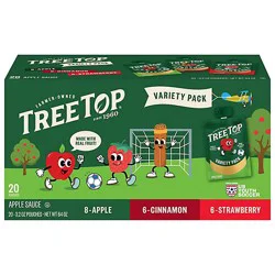 Tree Top Apple Strawberry Cinnamon Variety Pack Apple Sauce Pouch - 20-3.2 Oz