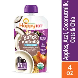 Happy Tot Organics Super Morning Stage 4 Apples Acai Coconut Milk Millet Cinnamon Super Chia - 4 Oz