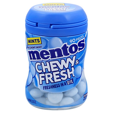 slide 1 of 1, Mentos Chewy & Fresh Peppermint, 90 ct