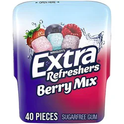 Extra Gum Refreshers Berry Mix Sugar Free Chewing Gum Bulk - 40 Count