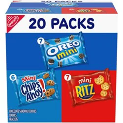 Nabisco Sweet & Savory Variety Pack, Oreo, Ritz & Chips Ahoy! Cookies & Crackers Snack Packs - 20 Count