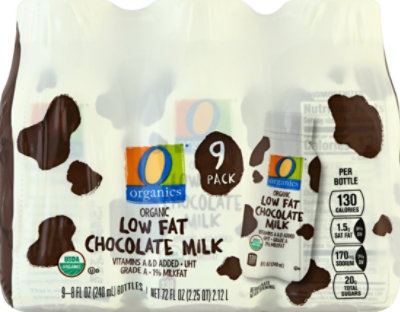 slide 1 of 1, O Orgnc Milk Aseptic Chocolate Low Fat, 9-8 FZ