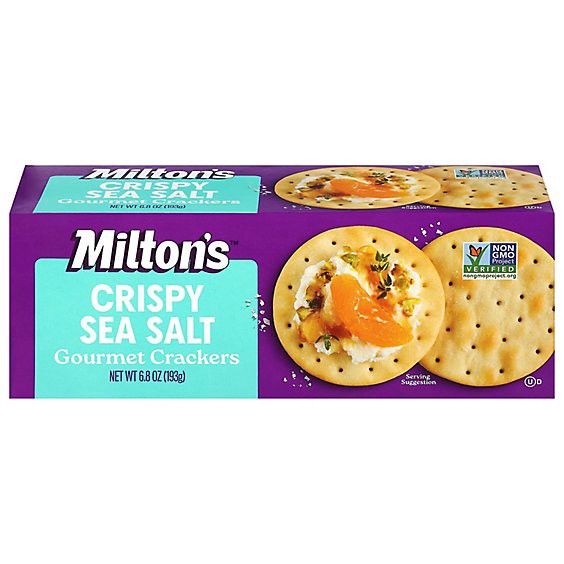 slide 1 of 6, Milton's Craft Bakers Crispy Sea Salt Gourmet Crackers - 6.8 Oz, 6.8 oz
