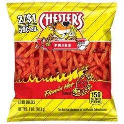 Chesters Fries Flamin Hot Corn & Potato Snacks Plastic Bag - 1 Oz