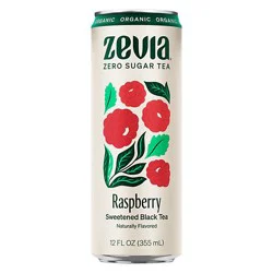 Zevia Organic Black Tea Raspberry Zero Sugar Iced Tea - 12 Fl. Oz.
