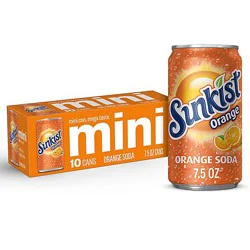 Sunkist Orange Soda Mini Cans - 10-7.5 Fl. Oz.
