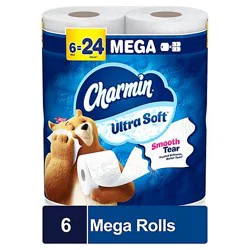 Charmin Ultra Soft Bathroom Tissue Mega Rolls 2 Ply - 6 Roll
