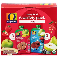 O Organics Baby Fd Fruit Variety Pack Pouch - 6-4 Oz