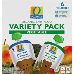 O Organics Baby Fd Vegetable Variety Pk Pouch - 6-4 Oz