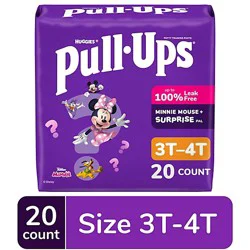 Pull-Ups Potty Training Underwear For Girls Size 3t To 4t - 20 Count