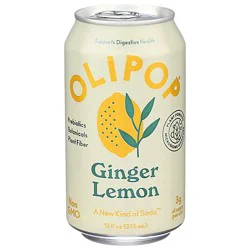 Olipop Ginger Lemon Prebiotic Soda Can - 12 Fl. Oz.