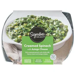 Signature Select Savory Asiago Creamed Spinach Side Dish - 12 Oz