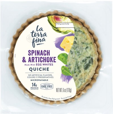 slide 1 of 1, La Terra Fina Spinach And Artichoke Quiche - 6 Oz, 6 oz