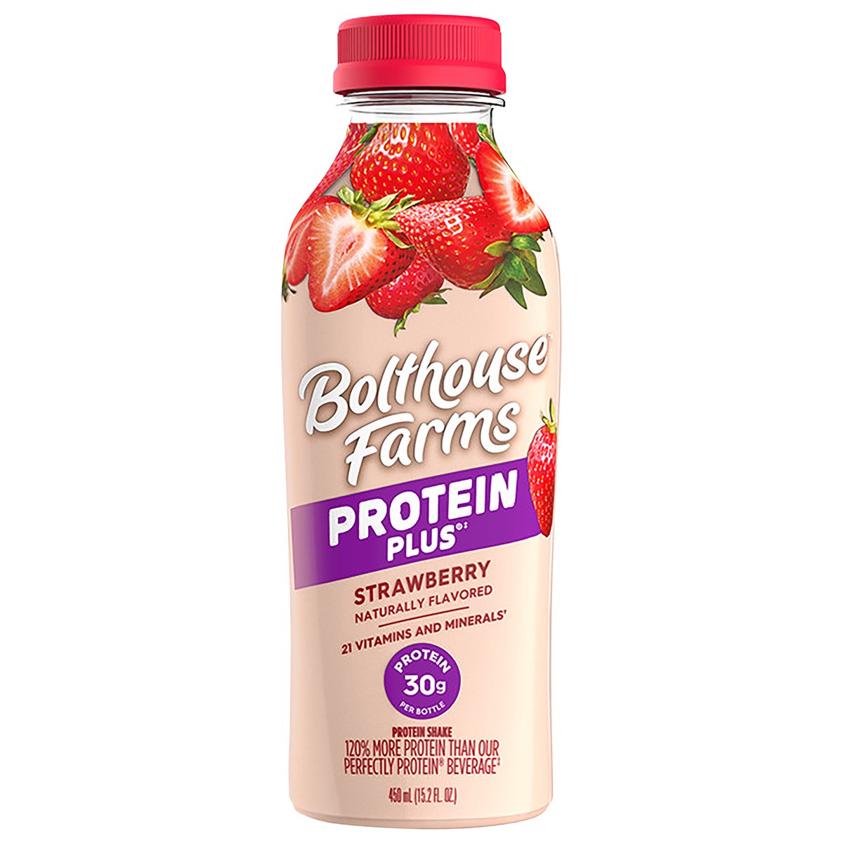slide 3 of 8, Bolthouse Protein Plus Strawberry - 15.2 Fz, 15.2 fl oz