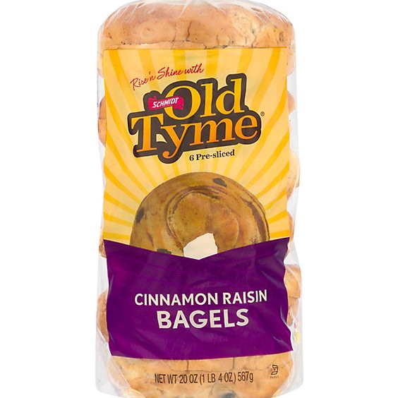 slide 1 of 1, Old Tyme Cinnamon Raisin Swirl Bagels - 20 Oz, 20 oz