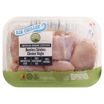 slide 1 of 1, Open Nature Boneless Skinless All Natural Chicken Thighs - 1 Lb, per lb