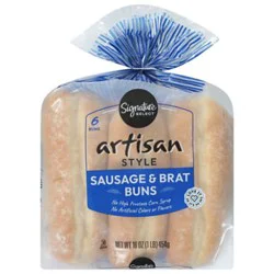 Signature Select Buns Sausage & Brat Artisan Style 6ct - 16 Oz