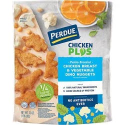 Perdue Chicken Plus Chicken Breast And Vegetable Dino Nuggets Frozen Fully Cooked - 22 Oz