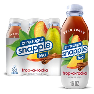 slide 1 of 7, Snapple Zero Sugar Trop A Rocka Tea In Recycled Plastic Bottle - 6-16 Fl. Oz., 6 ct; 16 fl oz