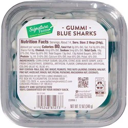 Signature Farms Gummi Blue Sharks - 12 Oz