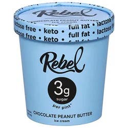 Rebel Ice Cream Chocolate Peanut Butter - 1 Pt