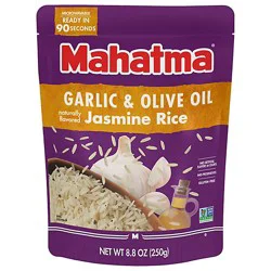 Mahatma Garlic And Olive Oil Jasmine Rice Ready To Serve In Pouch - 8.8 Oz