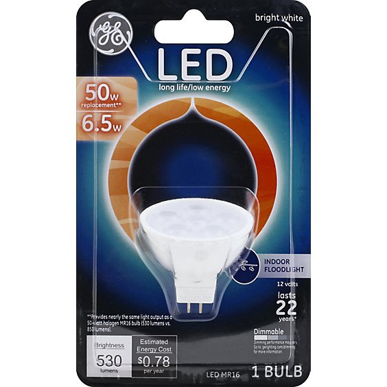 slide 1 of 1, Ge Led Mr16 50w Eqv - Ea, 1 ct