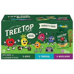 Tree Top Apple Mix Berry Tropical Variety Pack Apple Sauce Pouch - 20-3.2 Oz