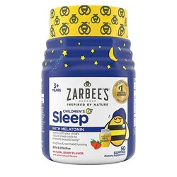 Zarbee's Kids Sleep Gummies With Melatonin Drug Free Non Habit Forming Natural Berry - 50 Count