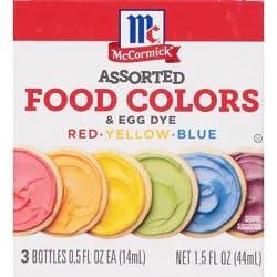 Mccormick Assorted Food Colors & Egg Dye - 1.5 Fl. Oz.