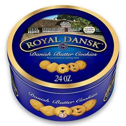 Royal Dansk Danish Butter Cookies Original Assortment Made With Real Butter Recyclable Tin - 24 Oz