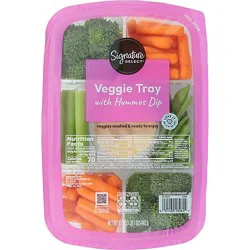 Signature Farms Hummus Veggie Tray W/dip - 17 Oz