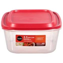 Signature Select Food Storage Rectangle 2.5 Gal - Ea