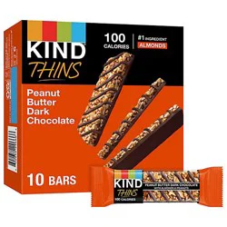 Kind Thins Peanut Butter Dark Chocolate Gluten Free Snack Bars - 10-0.74 Oz