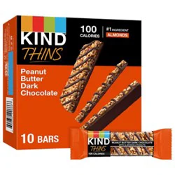 Kind Thins Peanut Butter Dark Chocolate Gluten Free Snack Bars - 10-0.74 Oz