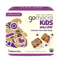 Gomacro Chocolate Chip Cookie Dough Kids Bar - 7-0.9 Oz