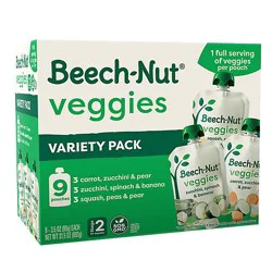 Beech-Nut Veggies Stage 2 Variety Pack Baby Food 9 Count - 3.5 Oz