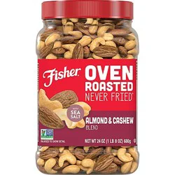 Fisher Oven Roasted Never Fried Almond & Cashew Blend With Sea Salt - 24 Oz