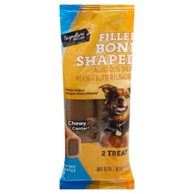 slide 1 of 1, Signature Pet Care Dog Bone Shape Peanut Butter 2ct - 7 Oz, 7 oz