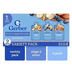 Gerber Toddler Fruit & Veggie Value Pack Baby Food Pouches - 9-3.5 Oz