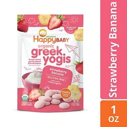 Happy Baby Organics Greek Yogis Strawberry Banana & Organic Freeze-Dried Baby Snack - 1 Oz
