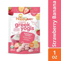 Happy Baby Organics Greek Yogis Freeze-Dried Greek Yogurt Fruit Snacks Strawberry Banana - 1 Oz