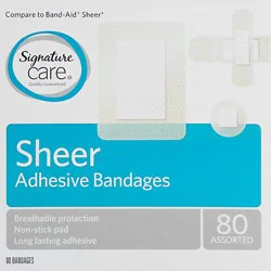 Signature Select/care Bandages Sheer Assorted - 80 Ct