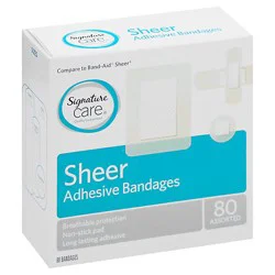 Signature Select/care Bandages Sheer Assorted - 80 Ct
