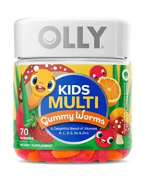 Olly Kids Multi Gummy Worms Sour Fruity Punch - 70 Count